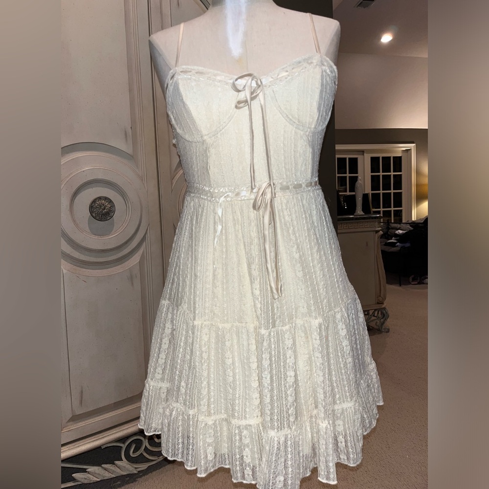 Lace bustier mini dress boho girly mini dress